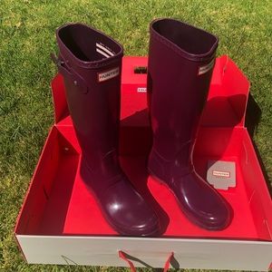 Hunter Tall Plum Rain Boots Size 38/ US 7